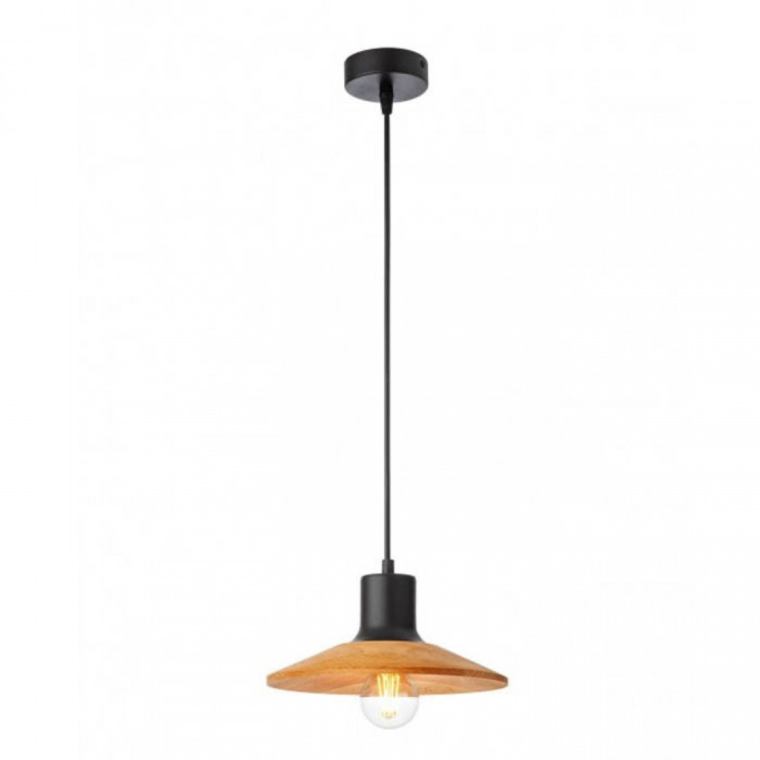 Suspensie Smarter Fresno, metal si lemn multistrat, 1XE27, D.24 cm, 01-4054
