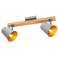 Plafoniera Smarter Oaker, lemn, metal argintiu, 2XE14, L.44 cm, 01-3495