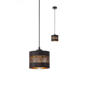 Suspensie Smarter Flint, negru, textil, 1XE27, D.15 cm, 01-2953
