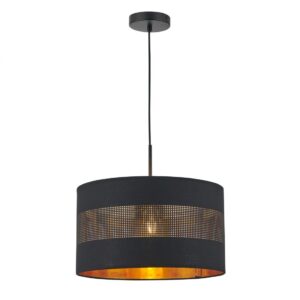 Suspensie Smarter Flint, negru, textil, 1XE27, D.40 cm, 01-2954