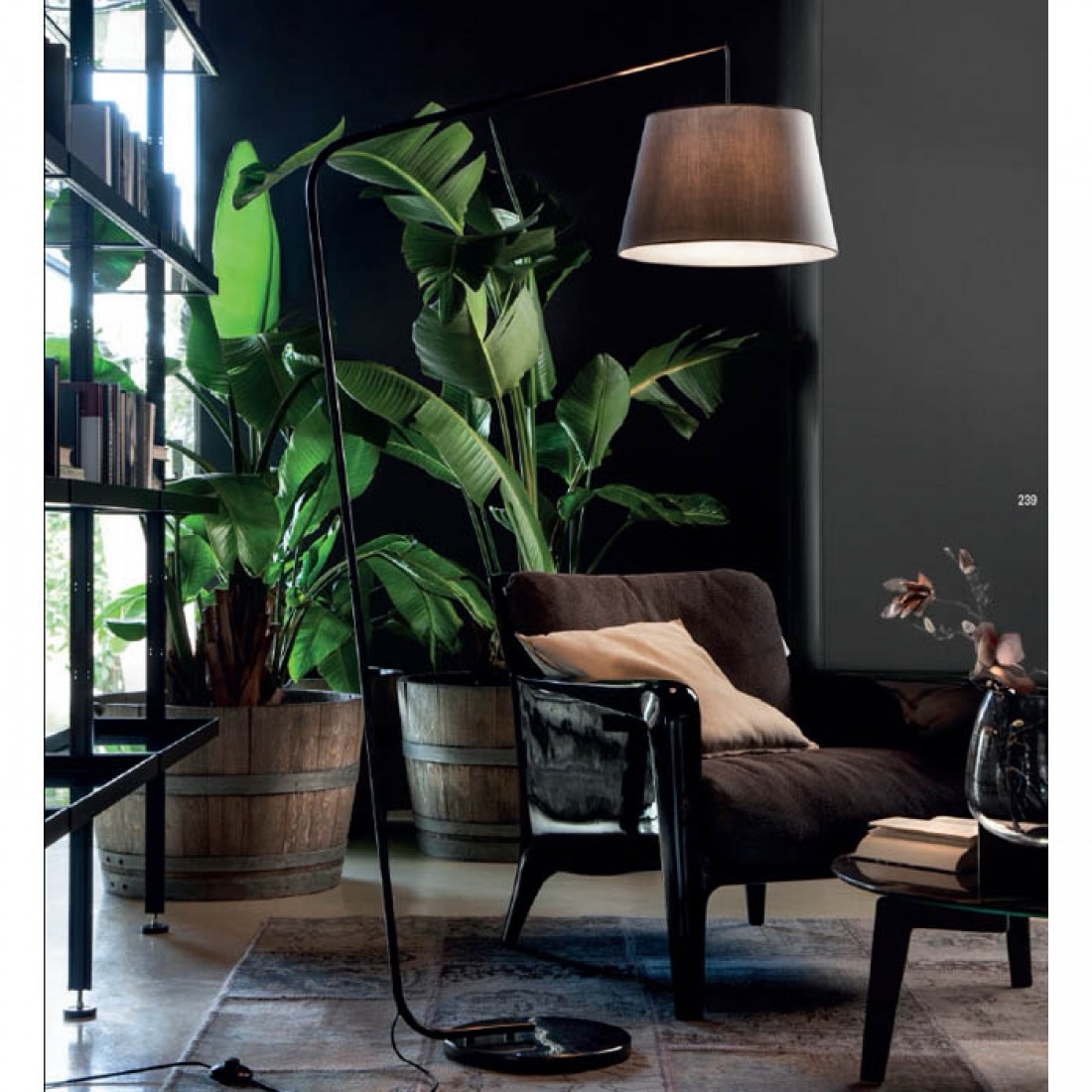 Lampadar Smarter Kermit, negru mat, textil, 1XE27, H.180 cm, 01-3078