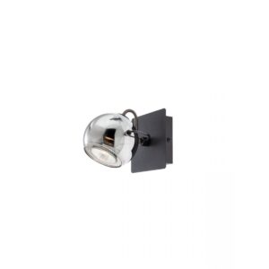 Aplica Smarter Ward, negru mat, sticla, 1XGU10, 04-542
