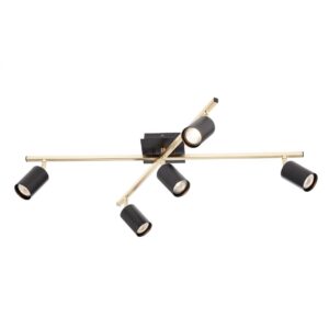 Lustra Smarter Crius, negru/alama, 5XGU10, L.77 cm, 04-540