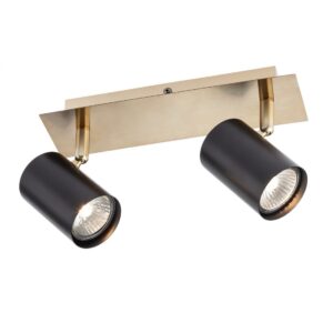 Plafoniera/Aplica Smarter Crius, negru/alama, 2XGU10, L.24 cm, 04-538