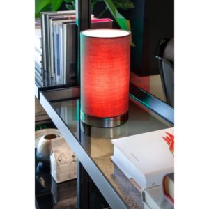 Veioza Tube, 1 x E14, nichel + rosu, moderna, 01-3145