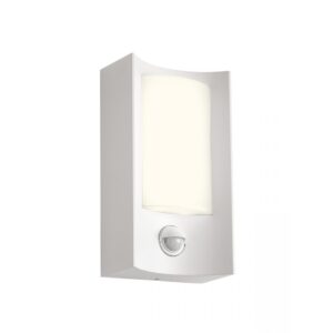 Aplica exterior Warp, alb mat, senzor prezenta, LED, 8W, 490 lumeni, alb cald 3000K, IP44, 90485