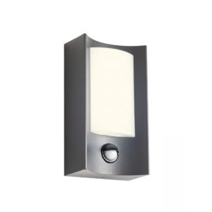 Aplica exterior Warp, gri inchis, senzor prezenta, LED, 8W, 490 lumeni, alb cald 3000K, IP44, 90486