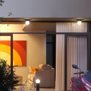 Plafoniera exterior Bulk, gri inchis, 1XE27, IP44, 90641