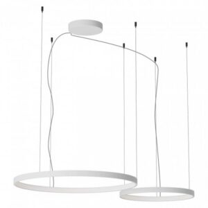 Suspensie Redo Orion Round, alb mat, LED CCT, 96W, 6148 lumeni, 2700K/3000K/4000K, D.75+50 cm, 01-3878
