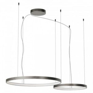Suspensie Redo Orion Round, foggy nickel, LED CCT, 96W, 6148 lumeni, 2700K/3000K/4000K, D.75+50 cm, 01-3880
