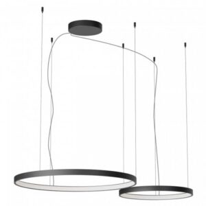 Suspensie Redo Orion Round, negru mat, LED CCT, 96W, 6148 lumeni, 2700K/3000K/4000K, D.75+50 cm, 01-3881