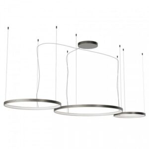 Suspensie Redo Orion Round, foggy nickel, LED CCT, 176W, 11406 lumeni, 2700K/3000K/4000K, D.100+75+50 cm, 01-3884
