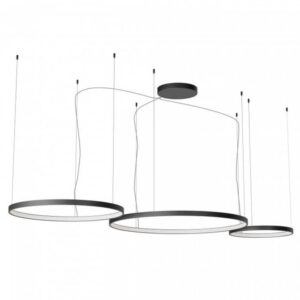 Suspensie Redo Orion Round, negru mat, LED CCT, 176W, 11406 lumeni, 2700K/3000K/4000K, D.100+75+50 cm, 01-3885
