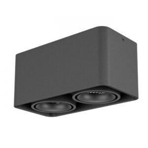 Plafoniera Arelux XKubo, aluminiu, negru, LED, 20W, 2600 lumeni, alb cald 3000K, IP40, KB02WW SBK/SBK