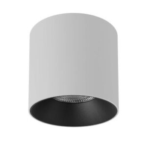 Plafoniera Arelux XPilar, aluminiu, alb/negru, LED, 30W, 3840 lumeni, alb cald 3000K, IP40, D.14.5cm, PLR04WW SWH/SBK