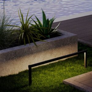Pichet liniar pentru exterior Barrier, gri inchis, LED, 15W, 625 lumeni, alb cald 3000K, IP65, H.50 cm, 90621