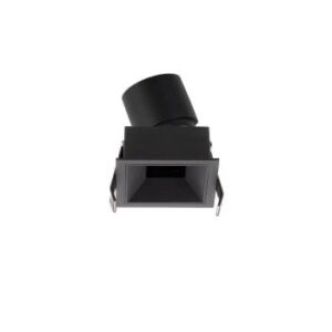 Spot orientabil încastrat pătrat XPIT protejat la praf și umiditate (IP54) 6.8W 3000K, Negru mat/Negru mat, Arelux, PTD02WW SBK/SBK