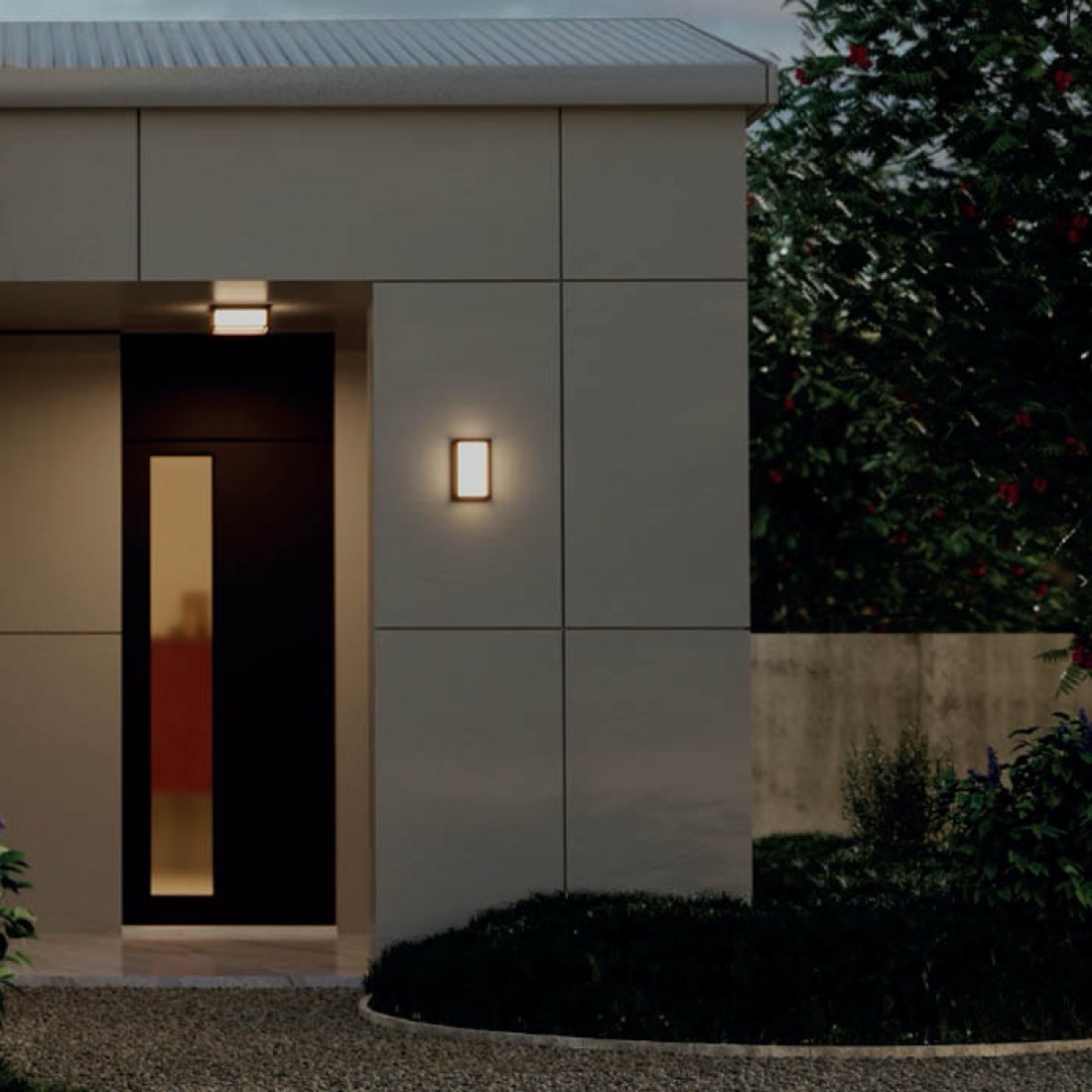 Aplică de exterior Redo Quadris LED 12W 2700K-3000K, Gri închis, 90745