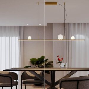 Suspensie Redo Dune, alama, LED, 48W, 2296 lumeni, alb cald 3000K, L.150 cm, 01-4301