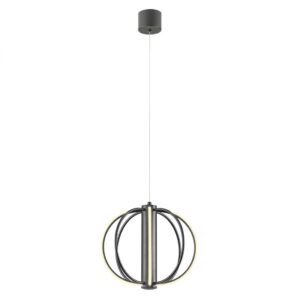 Suspensie Redo Moss, negru, LED, 20W, 1254 lumeni, alb cald 3000K, D.30 cm, 01-4427