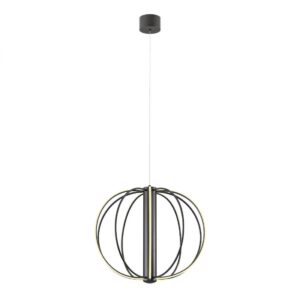 Suspensie Redo Moss, negru, LED, 41W, 2721 lumeni, alb cald 3000K, D.50 cm, 01-4430