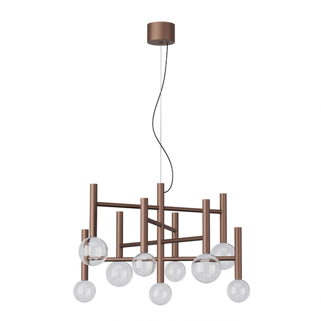 Lustra Redo Bolla, cafeniu mat, LED CCT, 42W, 3212lumeni, 2700K/3000K, D.65 cm, 01-4556