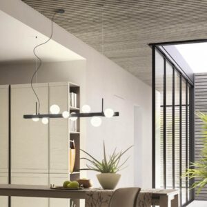 Lustra Redo Goji, negru mat, LED, 47W, 2476 lumeni, alb cald 3000K, L.119 cm, 01-4335