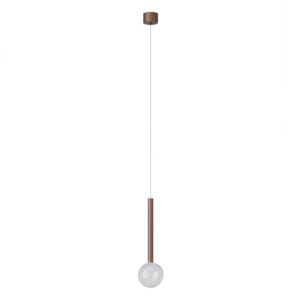 Suspensie Redo Bolla, cafeniu mat, LED CCT, 8W, 603 lumeni, 2700K/3000K, D.12 cm, 01-4550