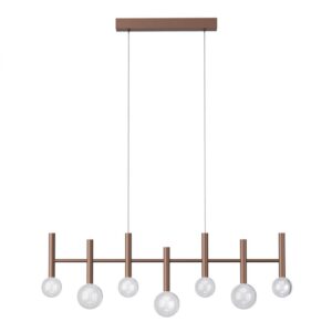 Lustra Redo Bolla, cafeniu mat, LED CCT, 32W, 3299 lumeni, 2700K/3000K, L.98 cm, 01-4553