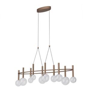 Lustra Redo Bolla, cafeniu mat, LED CCT, 44W, 3312 lumeni, 2700K/3000K, L.121 cm, 01-4559