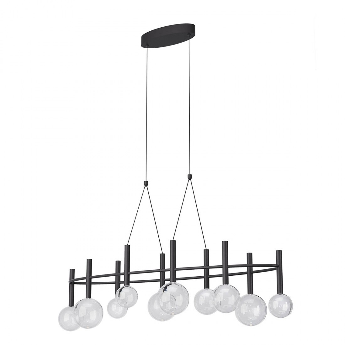Lustra Redo Bolla, negru mat, LED CCT, 44W, 3312 lumeni, 2700K/3000K, L.121 cm, 01-4560