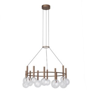 Lustra Redo Bolla, cafeniu mat, LED CCT, 53W, 4230 lumeni, 2700K/3000K, D.84 cm, 01-4784