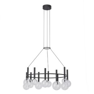 Lustra Redo Bolla, negru mat, LED CCT, 53W, 4230 lumeni, 2700K/3000K, D.84 cm, 01-4785