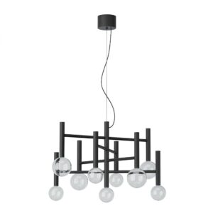Lustra Redo Bolla, negru mat, LED CCT, 42W, 3212 lumeni, 2700K/3000K, D.65 cm, 01-4557