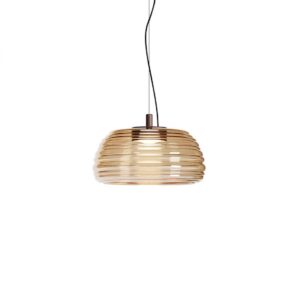 Suspensie Redo Ondula, cafeniu mat, LED CCT, 18W, 1667 lumeni, 2700K/3000K, D.32 cm, 01-4540