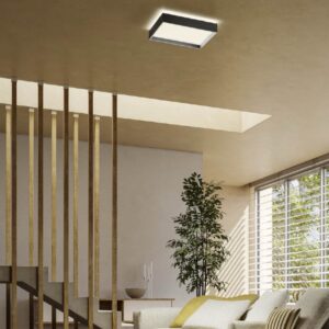 Plafoniera Redo Hover, negru mat, LED CCT, 30W+10W, 3002 lumeni, 2700K/3000K/4000K, L.42 cm, 01-4470