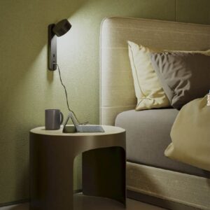 Aplica Redo Sades, negru mat, LED, 6W, 400 lumeni, alb cald 3000K, 01-4643