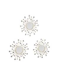 Oglindă decorativă Melle, auriu cu decorațiuni cristal 25,5cm, 1840179