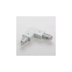 Element de conexiune în L și alimentare, STÂNGA, pentru două şine cu un circuit, Argintiu, MT1008 MWH