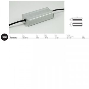 Alimentator la tensiune constantă 24V, dimabil, pentru benzi cu LED-uri, IP67, ATD24.100IP67