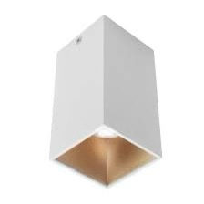 Plafonieră pătrată Xnitro GU10 1x50W max., Alb mat cu interior auriu, Arelux, NR02 SWH/SGD