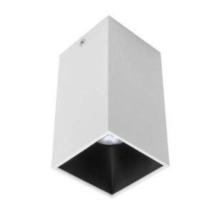 Plafonieră pătrată Xnitro GU10 1x50W max., Alb mat/ interior negru Arelux, NR02 MWH/MBK