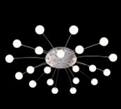 Plafoniera moderna Bullet led 31.5W, D.965, nickel mat, globuri albe, Trio, 641412107