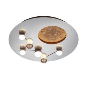 Plafoniera Trio Zodiac, aluminiu periat, LED CCT, 42W, 5100 lumeni, 2300-3000-4000K, D.50 cm, 644810107