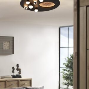 Plafoniera Trio Zodiac, negru mat, LED CCT, 42W, 5100 lumeni, 2300-3000-4000K, D.50 cm, 644810132