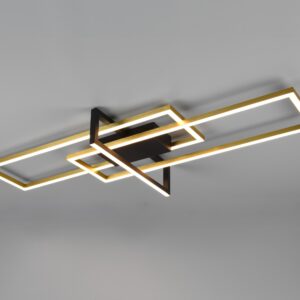 Plafoniera Trio Salinas, metal, bronz mat, LED CCT, 34W, 3900 lumeni, alb cald 3000K, L. 100 cm, 620310308