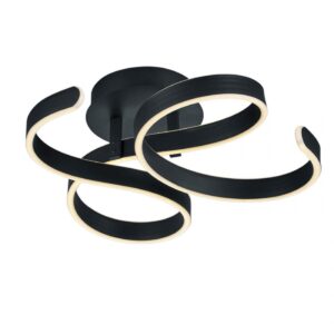 Plafoniera Trio Francis, metal, antracit, LED CCT, 40W, 4650 lumeni, alb cald 3000K, L. 54 cm, 671310142