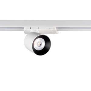 Proiector orientabil Arelux pentru sina cu 3 circuite, aluminiu, alb, LED, 18W, 2100 lumeni, alb neutru 4000K, XShow, SH01NW SWH