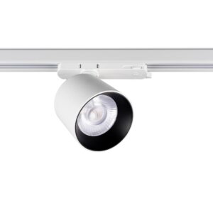 Proiector Arelux XShow pentru sina cu 3 circuite, aluminiu, negru, LED, 38W, 3550 lumeni, alb cald 3000K, SH03WW SWH
