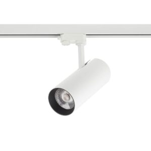 Proiector orientabil de interior pentru sina cu 3 circuite Arelux LED 1x40W 4000K 5120 lm, Alb, Xfocus, FS12NW SWH